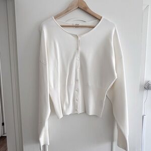 Aritzia Wilfred Golightly Button-Down Cardigan Light Birch XL